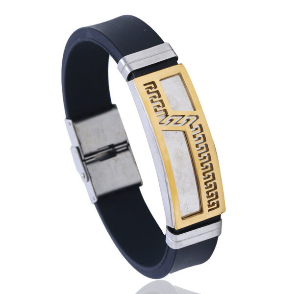 Stainless Steel & Silicone Men's Bracelet